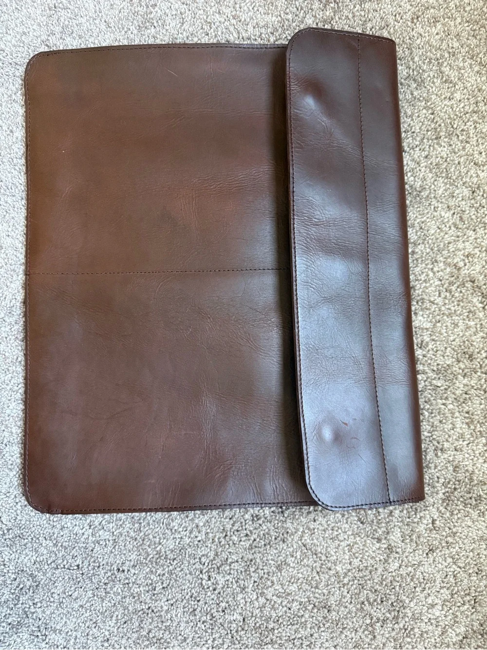 Genuine Leather Brown Portfolio Document Sleeve -
